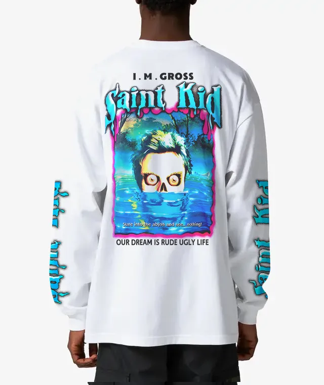 #SA72 SAINT pure cotton long-sleeved T P156 Color: White Size: S-XL